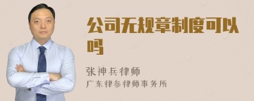 公司无规章制度可以吗