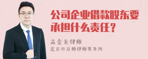 公司企业借款股东要承担什么责任？