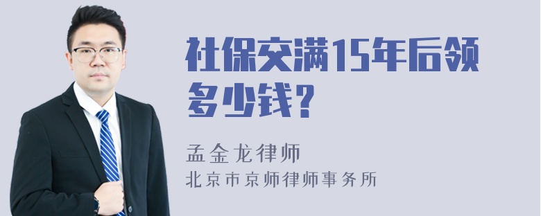 社保交满15年后领多少钱？