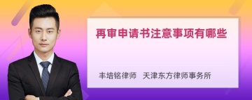 再审申请书注意事项有哪些