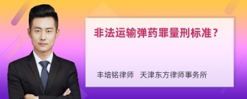 非法运输弹药罪量刑标准？