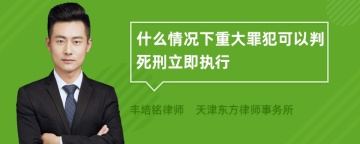 什么情况下重大罪犯可以判死刑立即执行