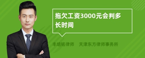 拖欠工资3000元会判多长时间