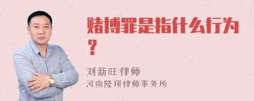 赌博罪是指什么行为？