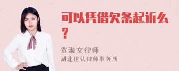 可以凭借欠条起诉么？