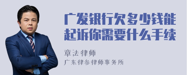 广发银行欠多少钱能起诉你需要什么手续