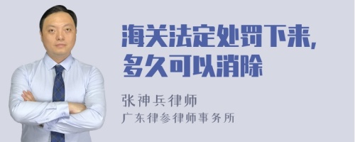 海关法定处罚下来，多久可以消除