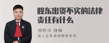 股东出资不实的法律责任有什么