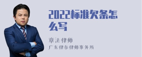 2022标准欠条怎么写