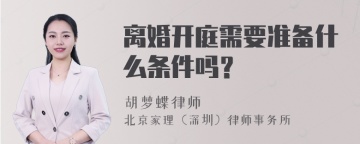 离婚开庭需要准备什么条件吗？