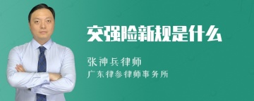 交强险新规是什么