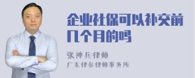 企业社保可以补交前几个月的吗