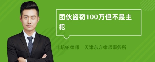 团伙盗窃100万但不是主犯