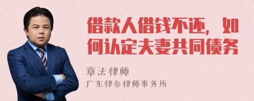 借款人借钱不还，如何认定夫妻共同债务