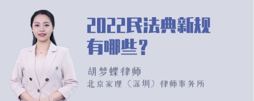 2022民法典新规有哪些？