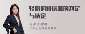 轻微的诽谤罪的判定与认定