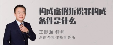 构成虚假诉讼罪构成条件是什么