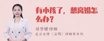 有小孩了，想离婚怎么办？