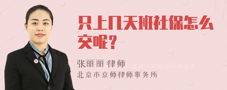 只上几天班社保怎么交呢？