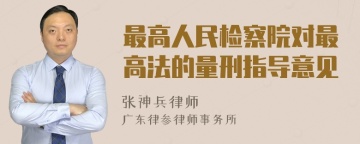 最高人民检察院对最高法的量刑指导意见