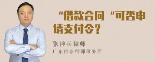 “借款合同“可否申请支付令？