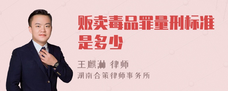 贩卖毒品罪量刑标准是多少