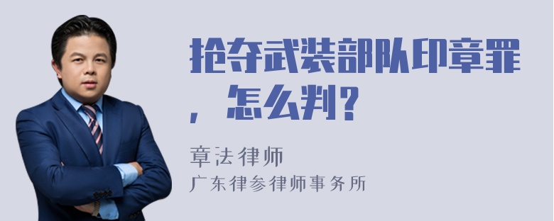 抢夺武装部队印章罪，怎么判？