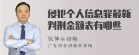 侵犯个人信息罪最新判刑金额表有哪些