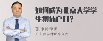 如何成为北京大学学生集体户口?