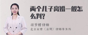 两个儿子离婚一般怎么判?