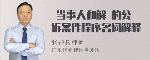  当事人和解 的公诉案件程序名词解释