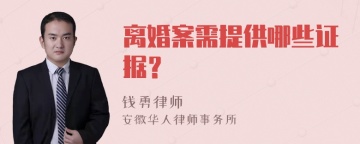 离婚案需提供哪些证据？