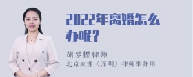 2022年离婚怎么办呢？