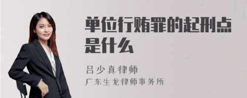 单位行贿罪的起刑点是什么