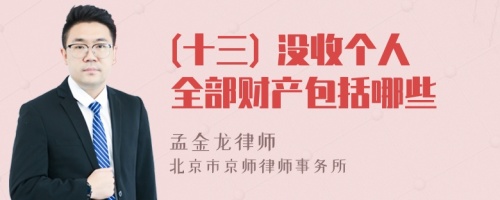 (十三) 没收个人全部财产包括哪些