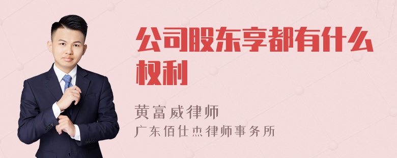 公司股东享都有什么权利