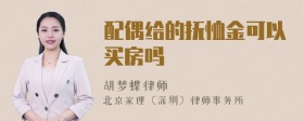 配偶给的抚恤金可以买房吗