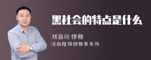 黑社会的特点是什么