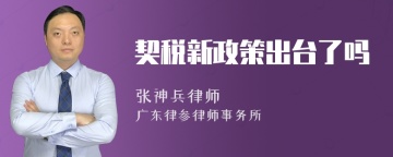 契税新政策出台了吗