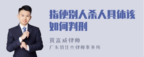 指使别人杀人具体该如何判刑