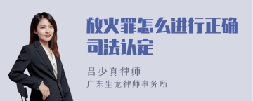 放火罪怎么进行正确司法认定