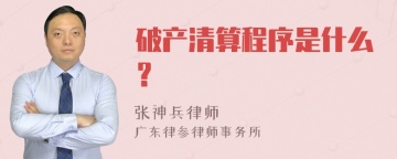 破产清算程序是什么？