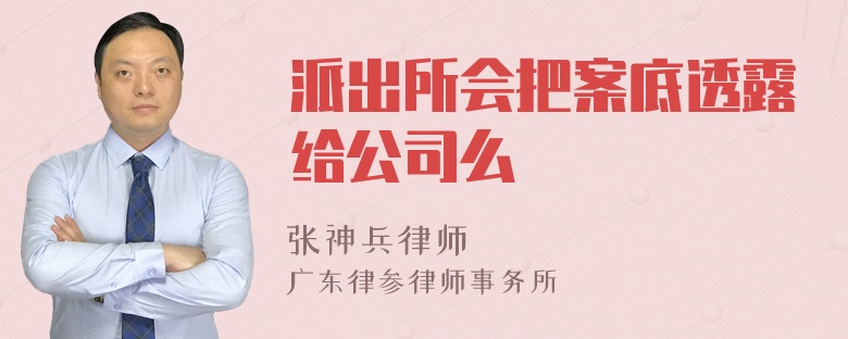 派出所会把案底透露给公司么