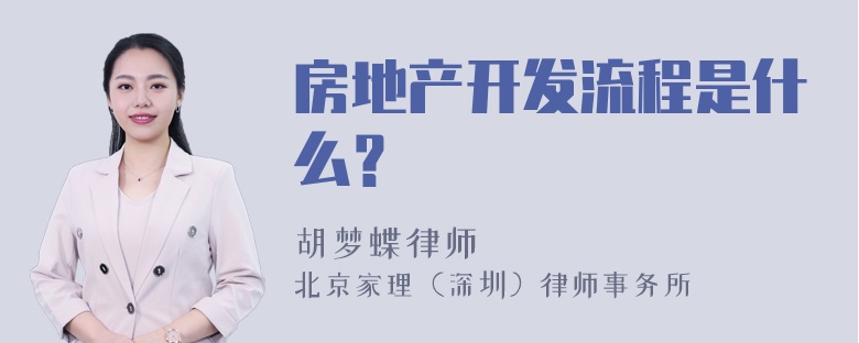 房地产开发流程是什么？