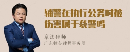 辅警在执行公务时被伤害属于袭警吗