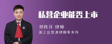 私营企业能否上市