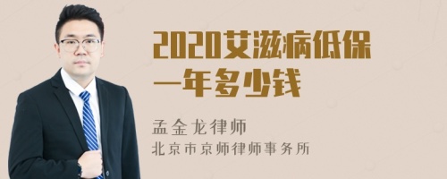 2020艾滋病低保一年多少钱