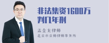 非法集资1600万判几年刑