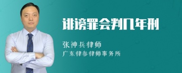 诽谤罪会判几年刑