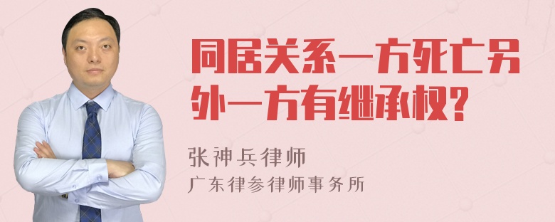 同居关系一方死亡另外一方有继承权?